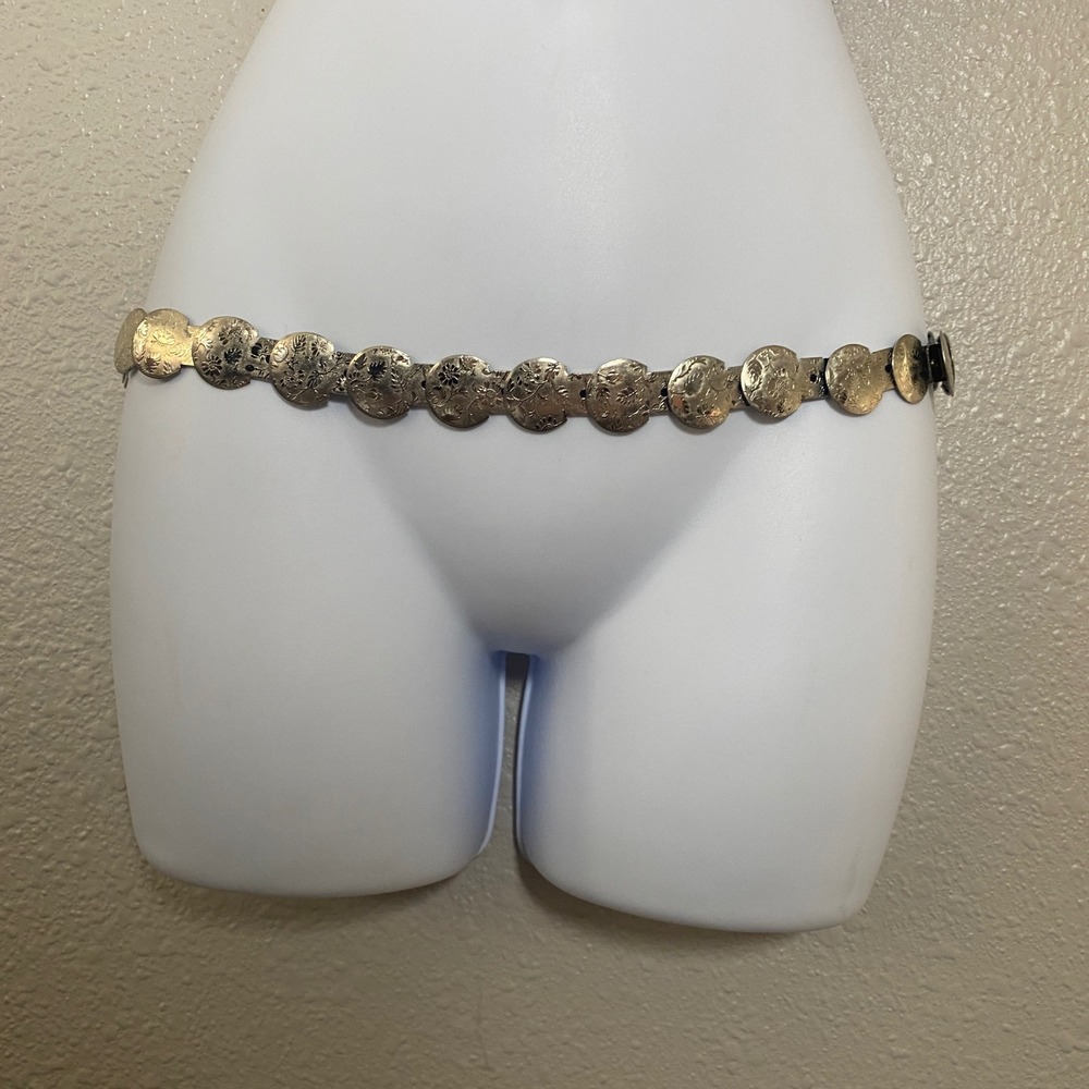 Silver Metal Coin Belt Festival Bohemian Boho Renaissance Faire Hippie Fairy